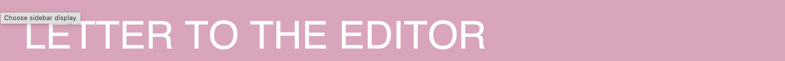Letter to editor banner